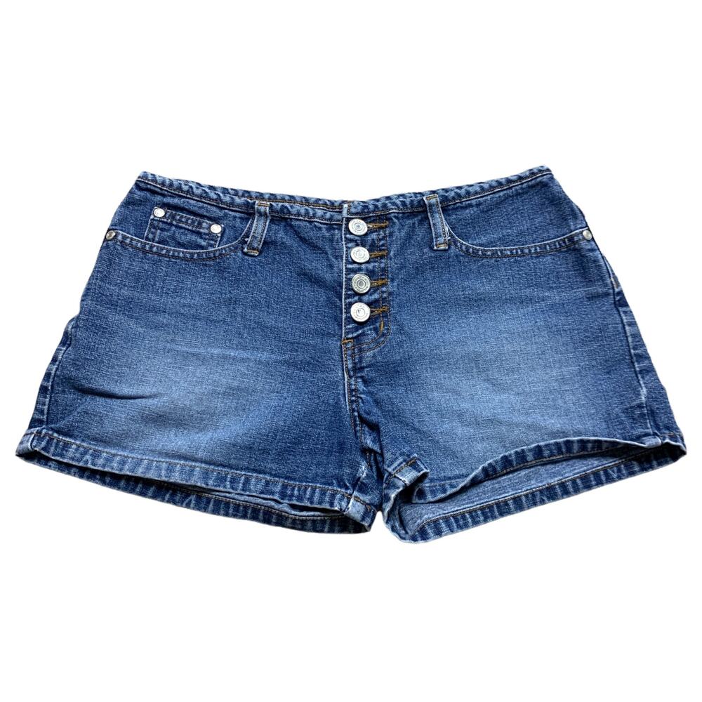 No Boundaries Y2K Denim Jean Low Rise Button Fly Shorts Size 7